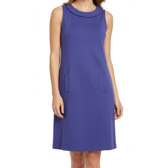 Boden Reverse Peter Pan Collar Mini Dress Women’s Size 6 Blue - Picture 1 of 8